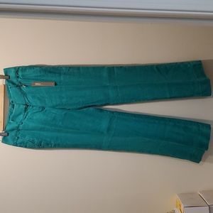Kelly Green 100% linen Marisa Trouser size 4